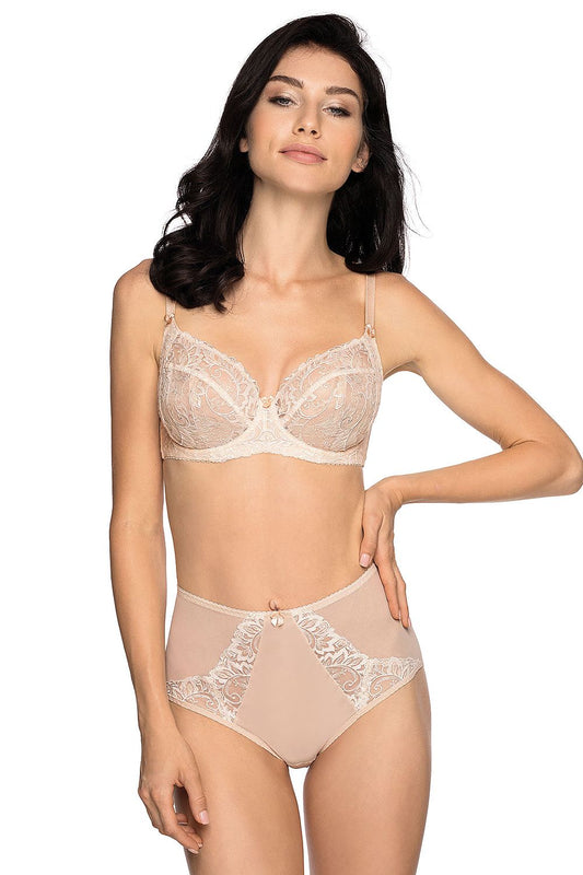 Beautiful In Beige Panties Full Briefs With A Slightly Raised Waist Made Of Extremely Delicate Mesh With Beautiful Embroidery On The Front  Slightly Transparent Legs Finished With A Broken Band Sewn With Flat Seam Technology