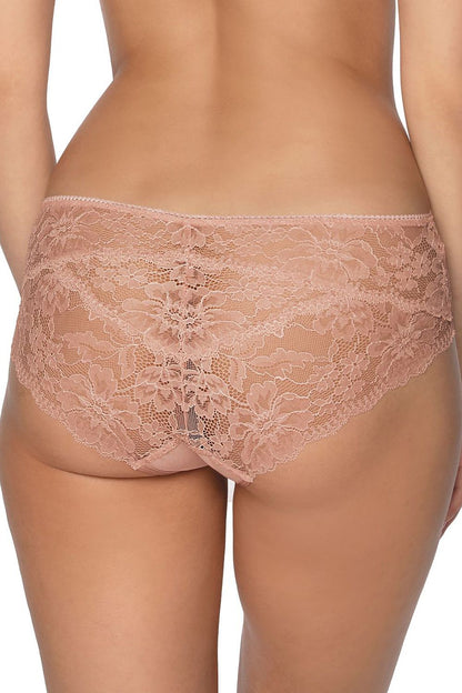 Straps In Pink Panties Full Cut Fully Made Out Of Lace With Mesh Inserts And A Decorative Bow On The Front