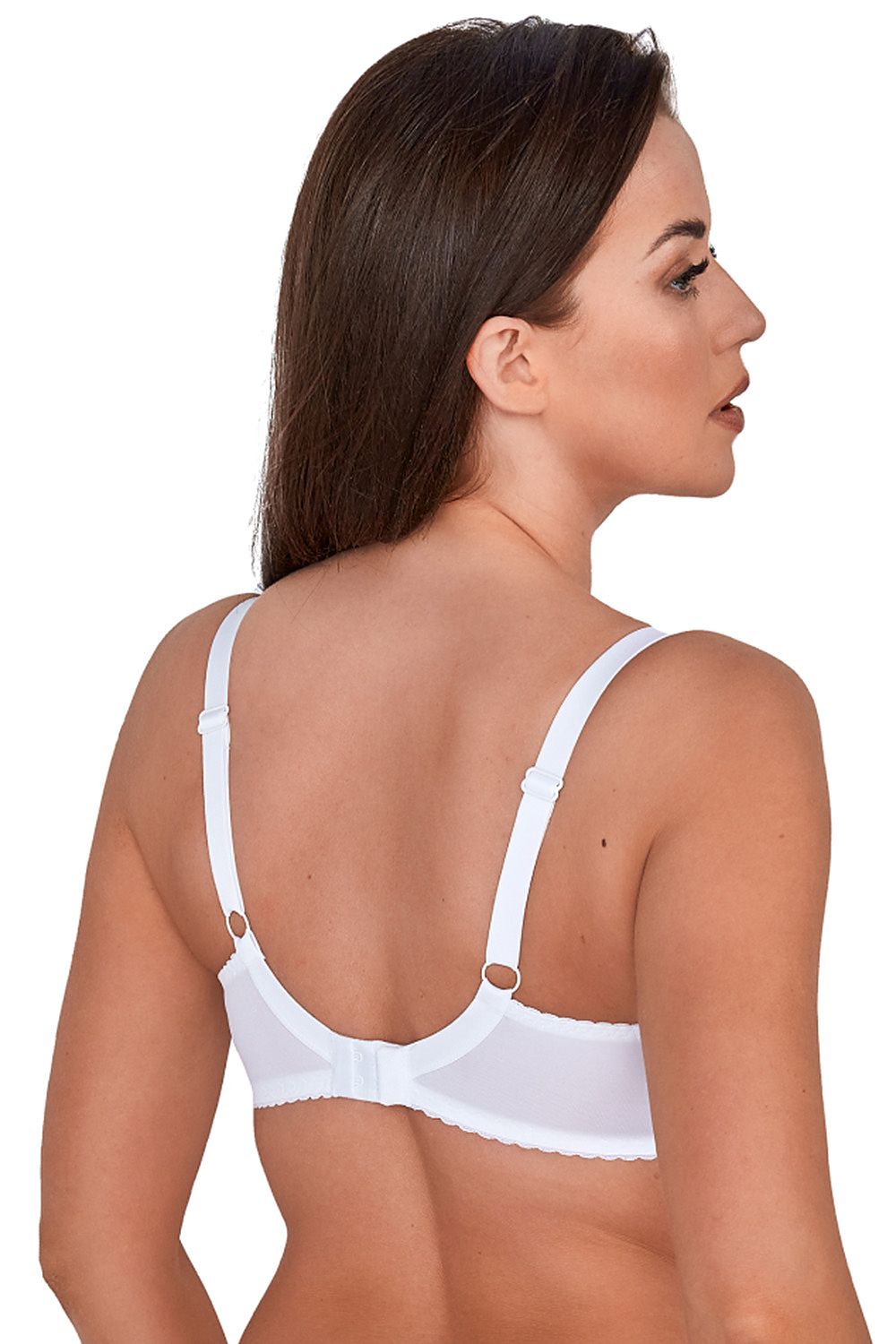 Fabulous Amazing White Semi-Padded Bra Deepend Cups Perfectly Support Your Bust Decorative Lace Shoulder Straps Decorative Bows