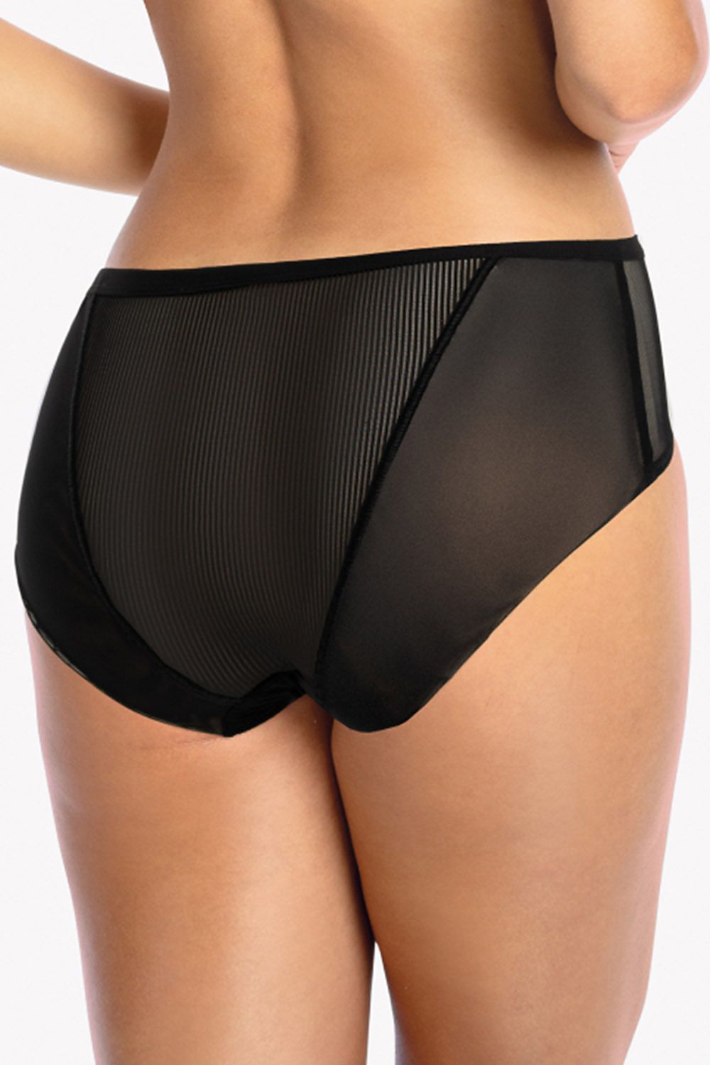 Cozy Sensational Panties 3 Colors Made Of Delicate Mesh And Striped Fabric Belt Decorated With A Satin Bow And Built-Up Cut On Hips