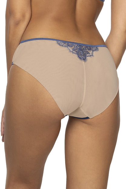 Sweet Fantasies Elegant Panties Classic Full Beige Mesh Contrasting Lace Inserts On Front And Back