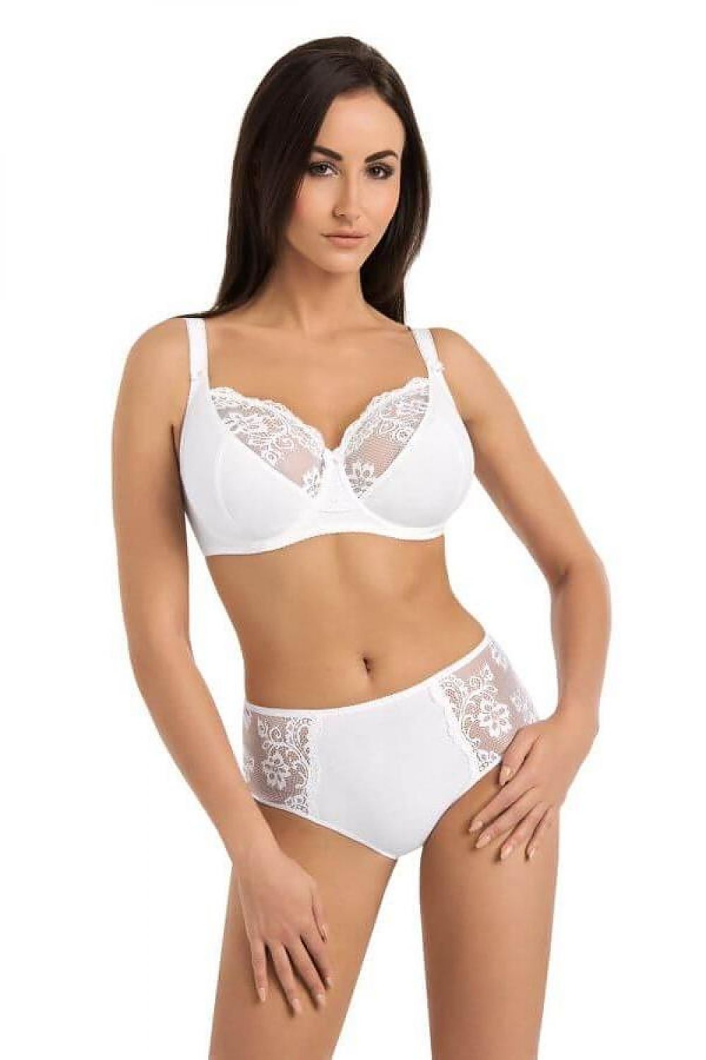 Comfortable Classic Soft Bra White With Underwire It Can Perfectly Fit Your Figure Top Of The Cups Has Elegant Floral Lace Gives It A Striking Look  Lifts And Shapes Your Bust It Masks The Figures Flaws Has A Bow Perfect For Everyday Use For Any Occasion