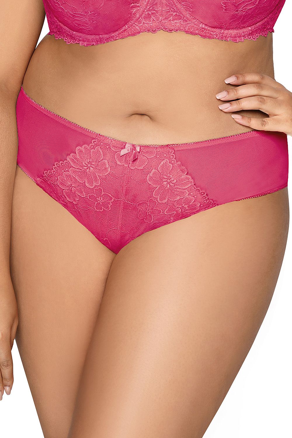 Subtle Panties in 8 Colors Floral Lace Tiny Bow Between Cups Inserts Of Tulle Mesh on Sites Lack On Back