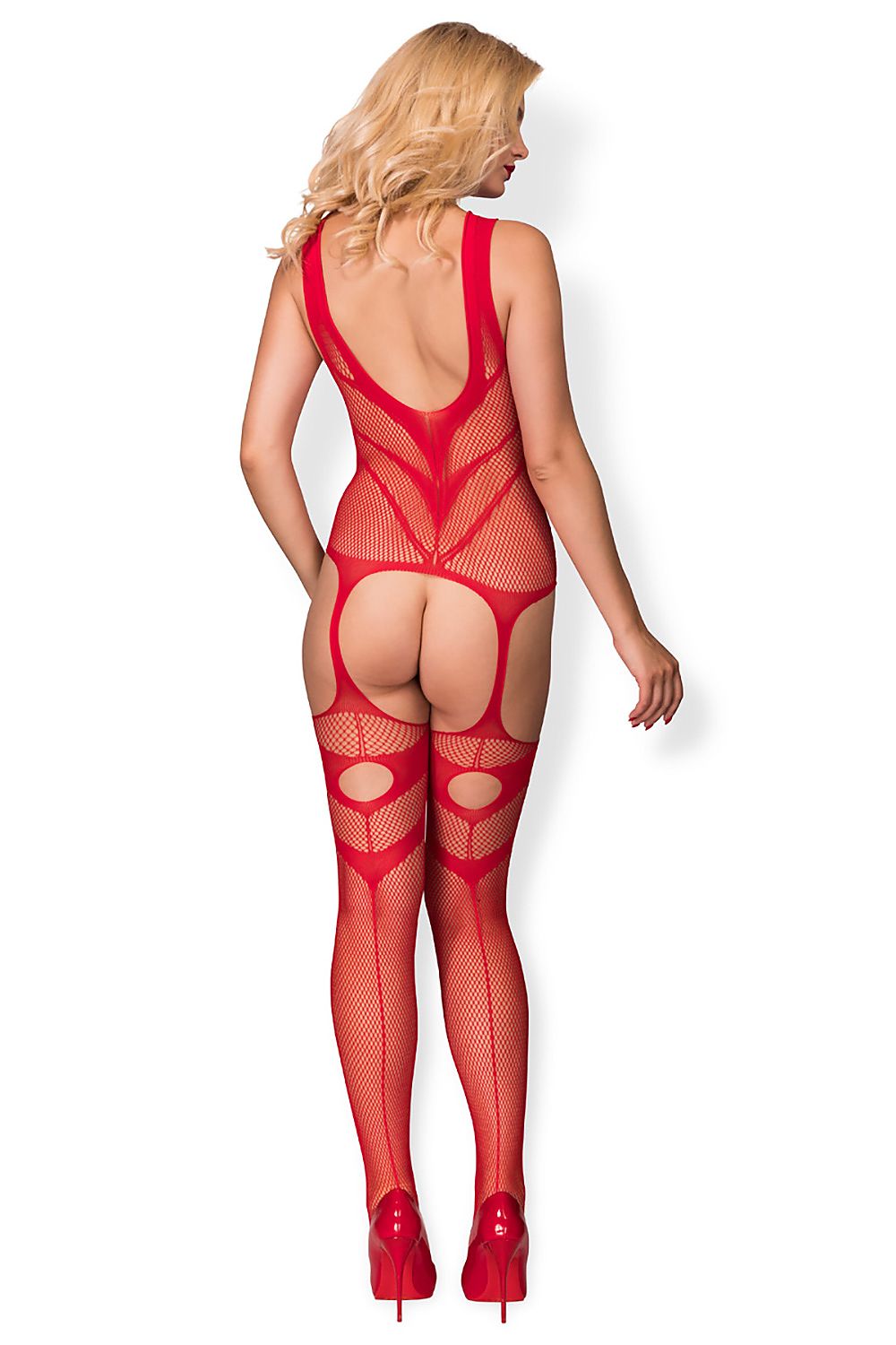 Cosmic Power Red Bodystocking Uncovered Back Exposed Hips And Butt Dominant V  Hot Cyber Heats Up